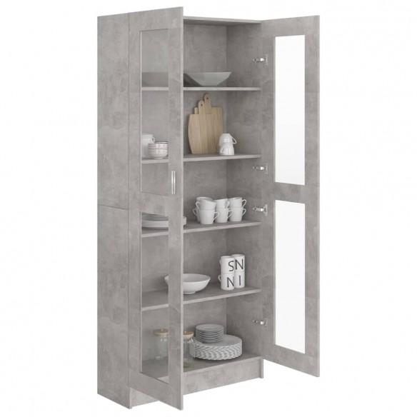 Armoire à vitrine Gris béton 82,5x30,5x185,5 cm Aggloméré