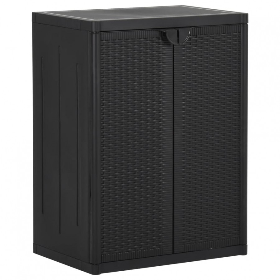 Armoire de rangement de jardin Noir 65x45x88 cm PP Rotin