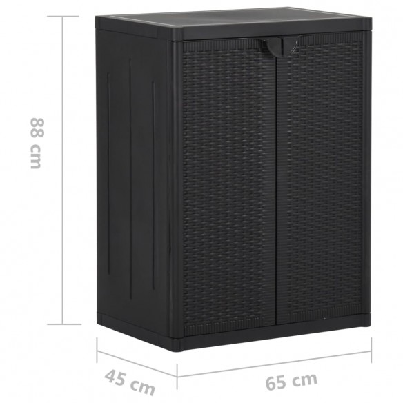 Armoire de rangement de jardin Noir 65x45x88 cm PP Rotin