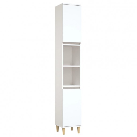 Armoire de salle de bain blanc 30x30x190 cm bois d'ingénierie