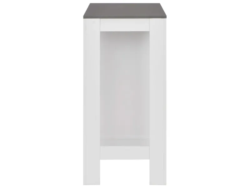 Table de bar avec étagère Blanc 110x50x103 cm