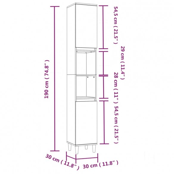 Ensemble d'armoires de salle de bain 3 pcs gris béton