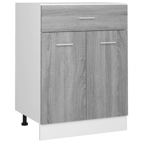 Armoire de plancher à tiroir Sonoma gris 60x46x81,5 cm