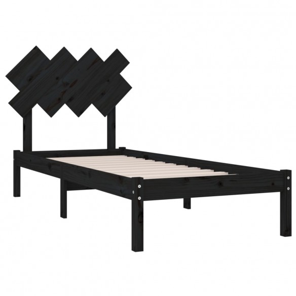 Cadre de lit Noir 90x190 cm Simple Bois massif