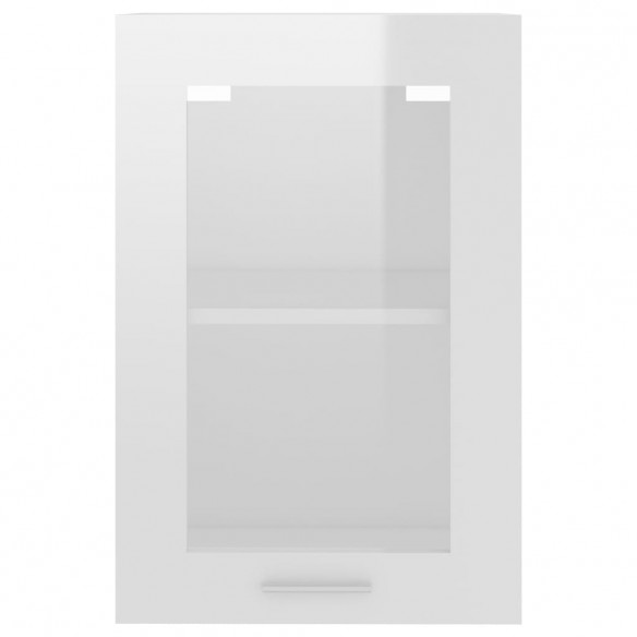 Armoire en verre suspendue Blanc brillant 40x31x60 cm Aggloméré