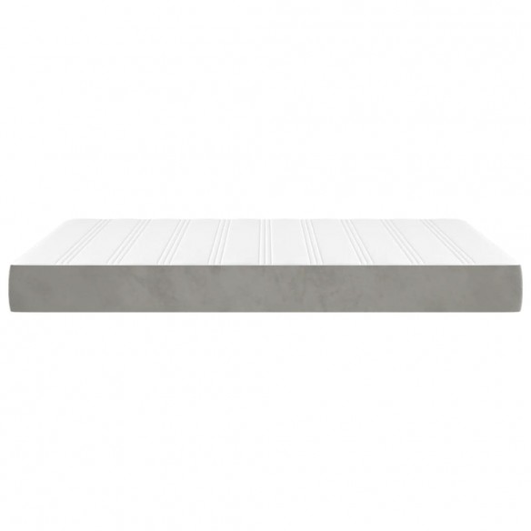 Matelas de lit à ressorts ensachés Gris clair 140x190x20 cm