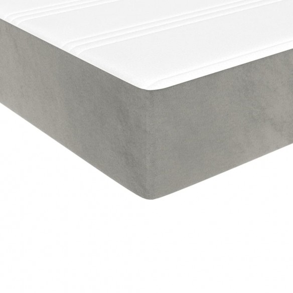 Matelas de lit à ressorts ensachés Gris clair 140x190x20 cm