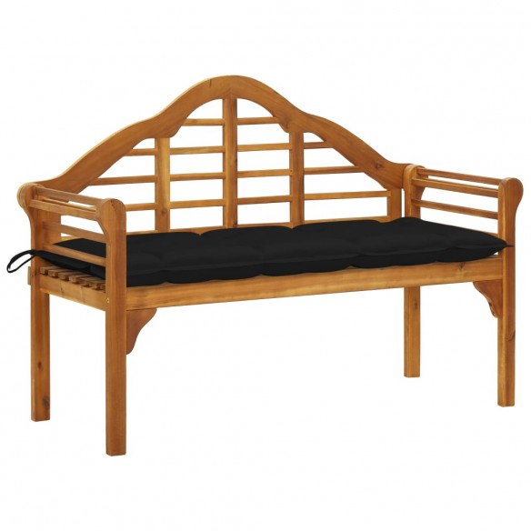 Banc de jardin avec coussin 135 cm Bois d'acacia massif