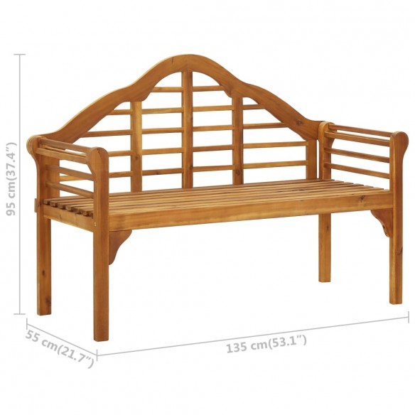 Banc de jardin avec coussin 135 cm Bois d'acacia massif