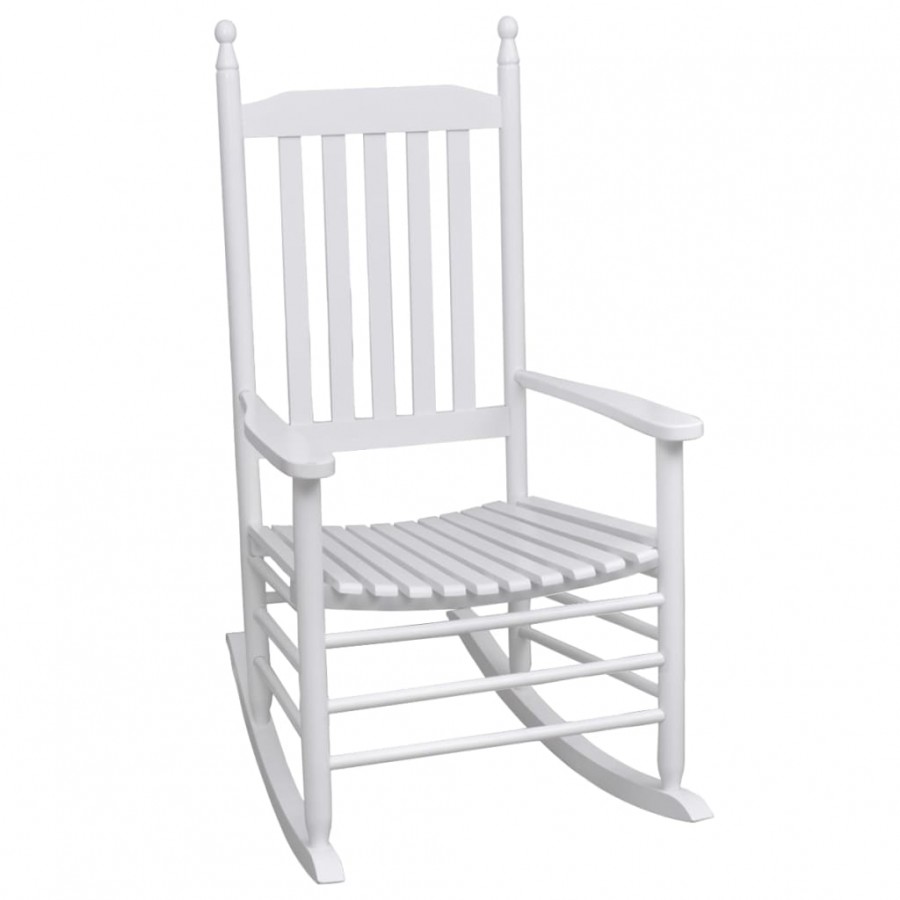 Chaise à bascule avec siège incurvé Blanc Bois