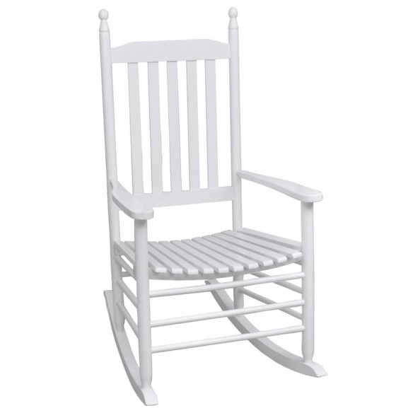 Chaise à bascule avec siège incurvé Blanc Bois