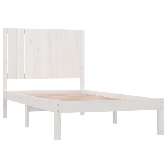 Cadre de lit Blanc Bois de pin massif 90x200 cm