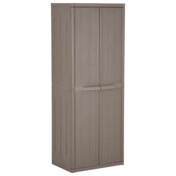 Armoire de rangement jardin Marron 65x45x172 cm PP Aspect bois