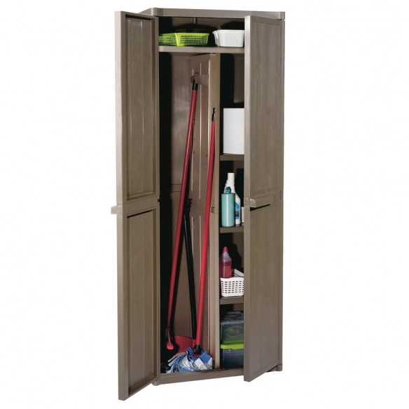 Armoire de rangement jardin Marron 65x45x172 cm PP Aspect bois