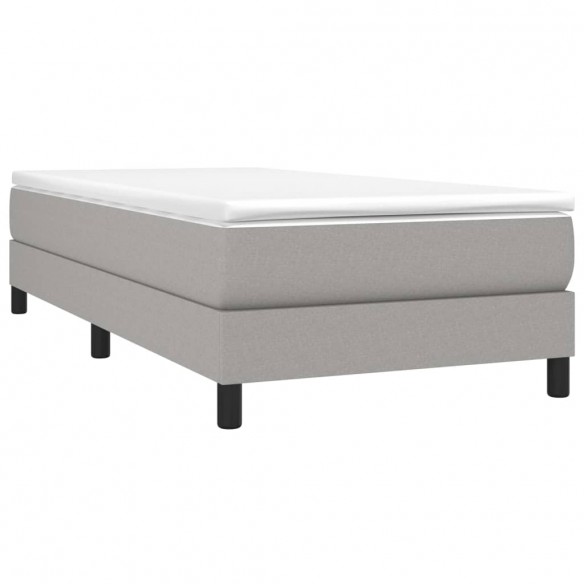 Cadre de lit et matelas Gris clair 90x190 cm Tissu