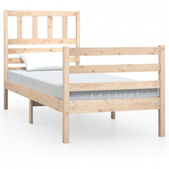 Cadre de lit Bois massif 75x190 cm Petit simple