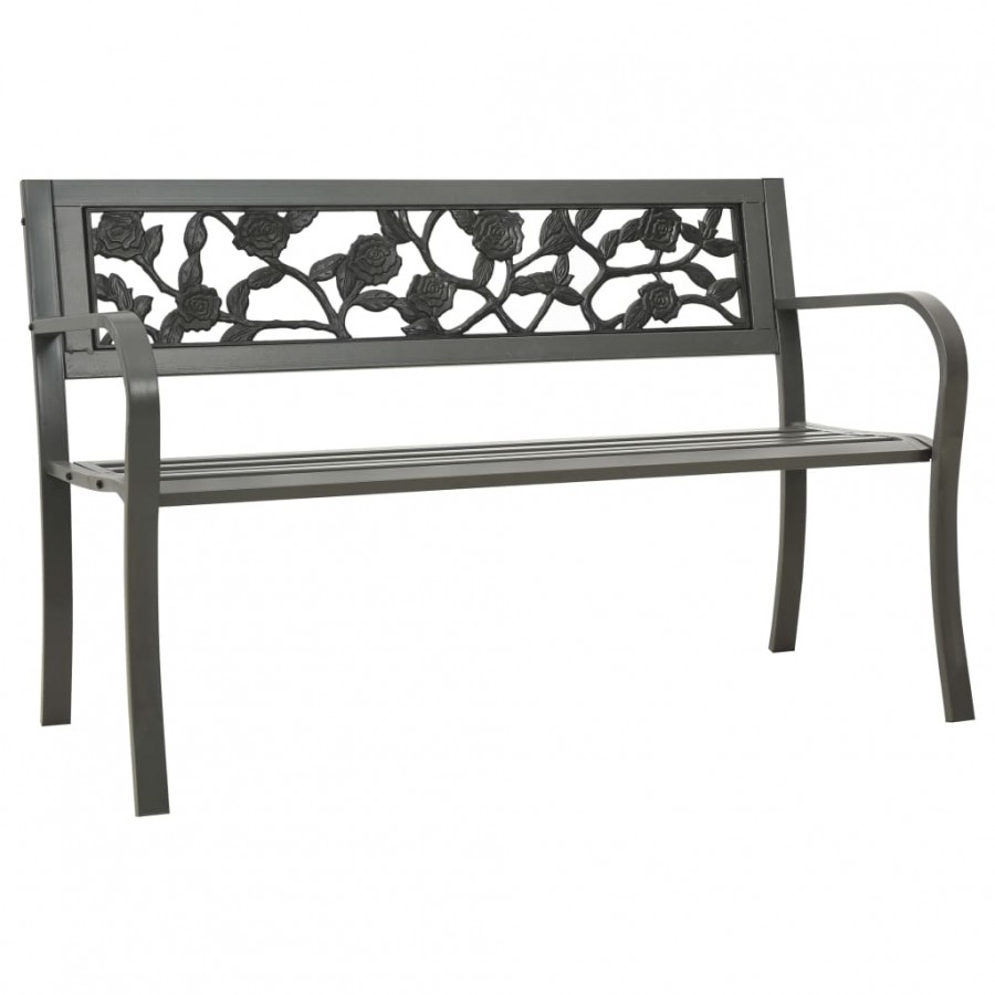 Banc de jardin 125 cm Acier Gris