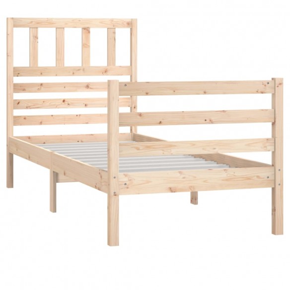 Cadre de lit Bois massif 75x190 cm Petit simple