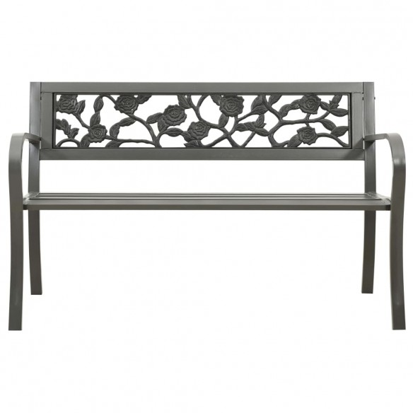 Banc de jardin 125 cm Acier Gris