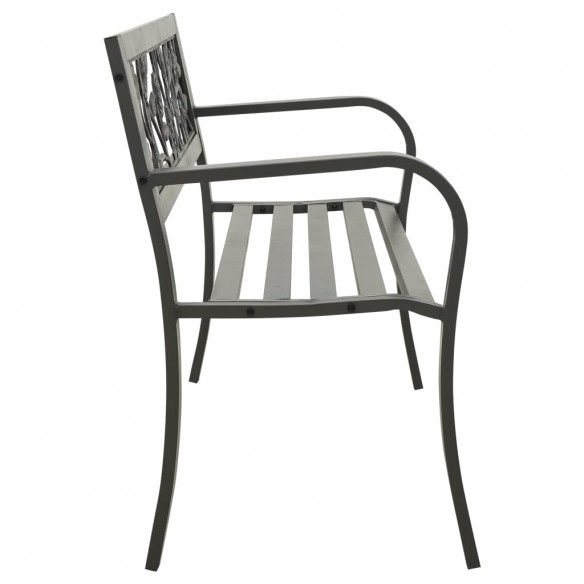 Banc de jardin 125 cm Acier Gris