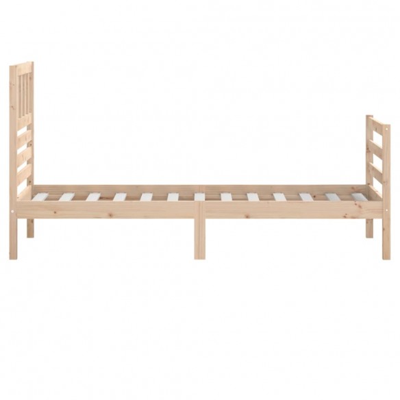 Cadre de lit Bois massif 75x190 cm Petit simple