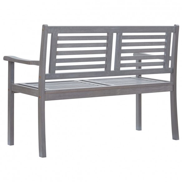 Banc de jardin 2 places 120 cm Gris Bois d'eucalyptus solide