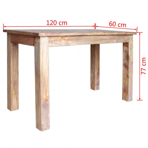 Table de salle à manger Bois de récupération 120 x 60 x 77 cm