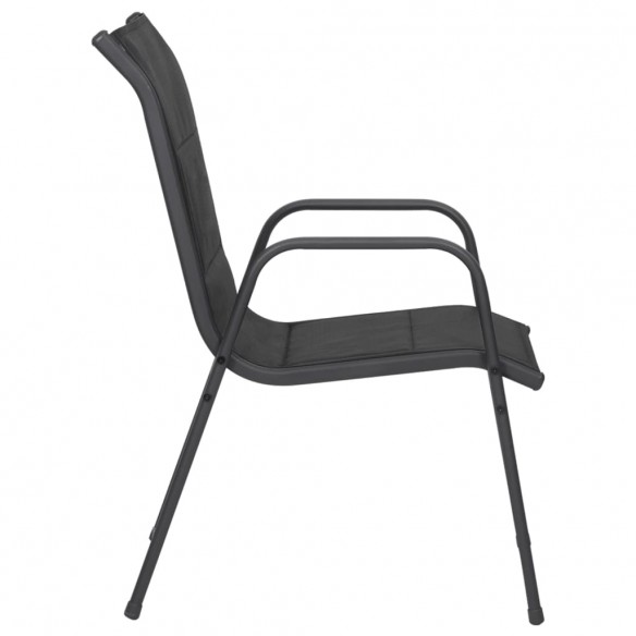 Chaises de jardin 2 pcs Acier et textilène Noir