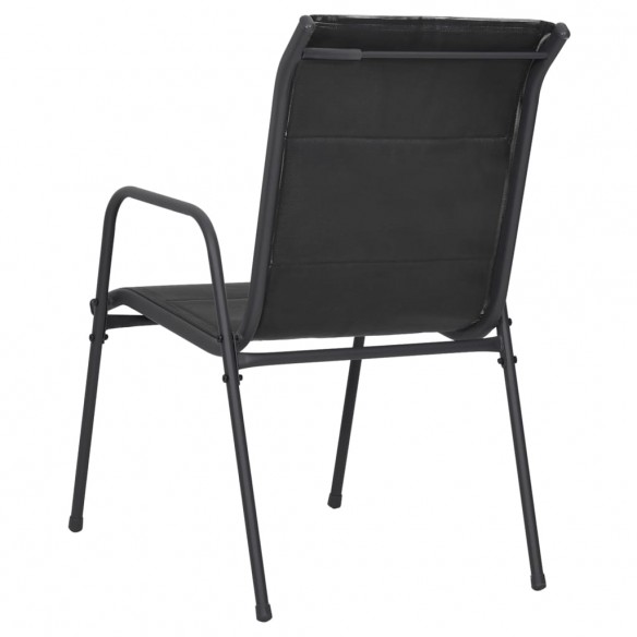 Chaises de jardin 2 pcs Acier et textilène Noir