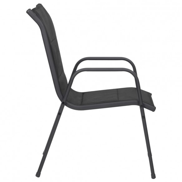 Chaises de jardin 6 pcs Acier et textilène Noir