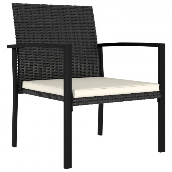 Chaises de salle à manger de jardin 4 pcs Résine tressée Noir