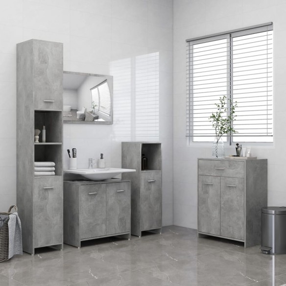 Ensemble de meubles de salle de bain 4 pcs Gris béton