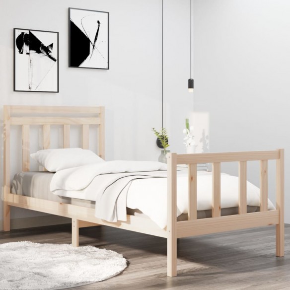 Cadre de lit bois massif 75x190 cm petit simple