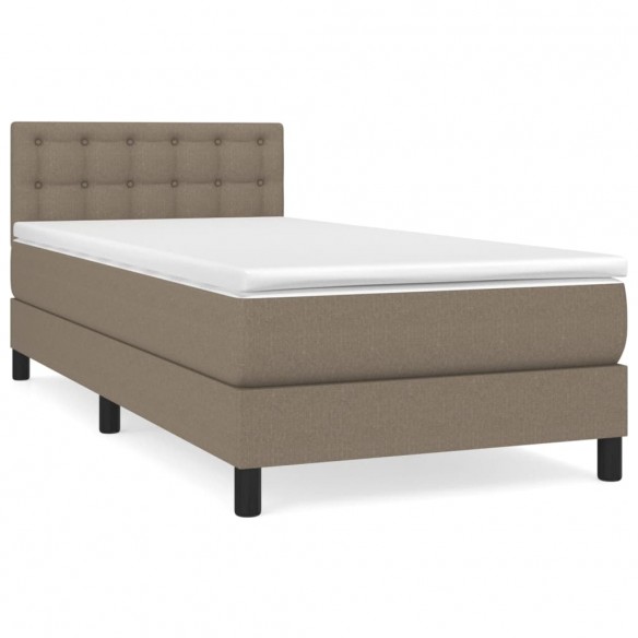 Cadre de lit avec matelas Taupe 100x200 cm Tissu