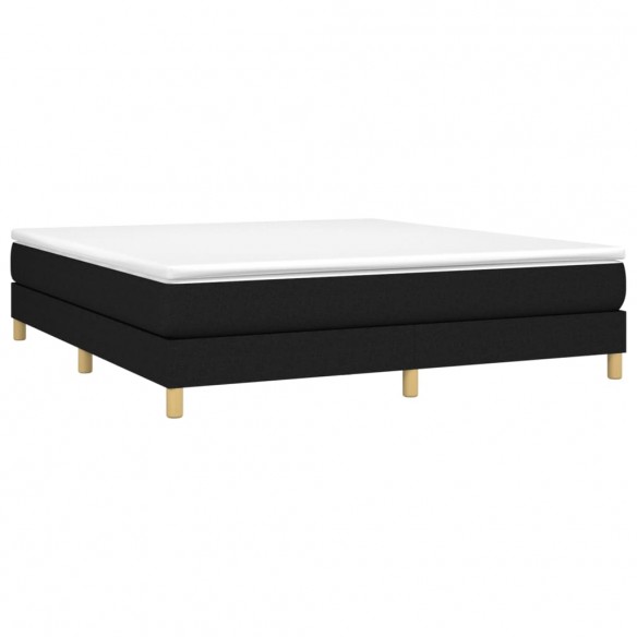 Cadre de lit avec matelas Noir 180x200 cm Tissu