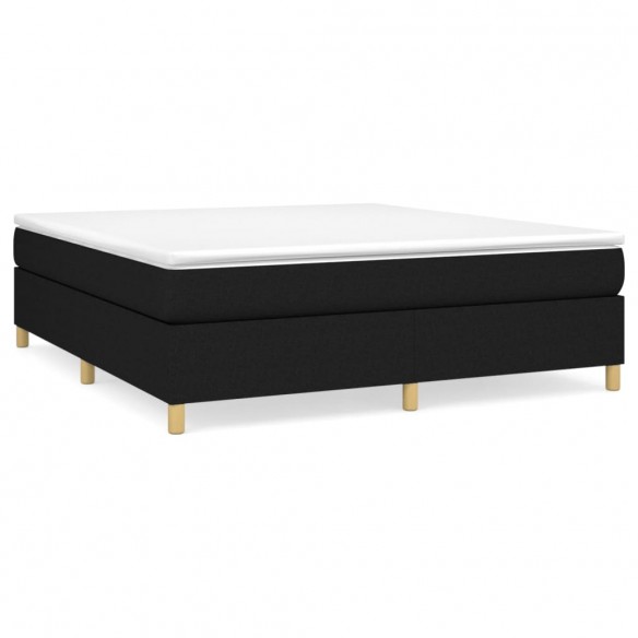 Cadre de lit avec matelas Noir 160x200 cm Tissu