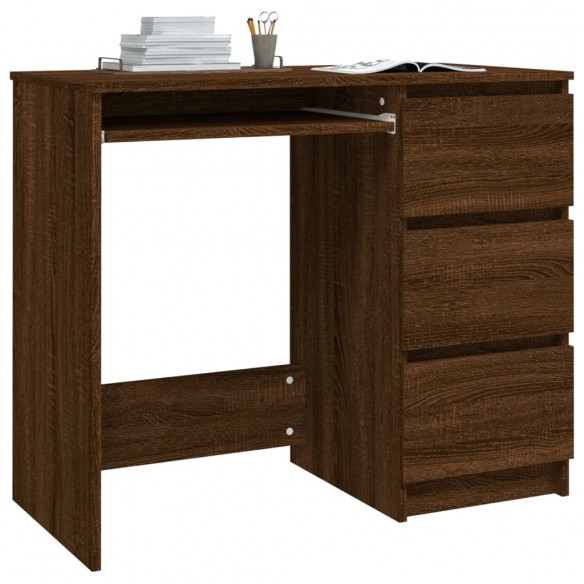 Bureau Chêne marron 90x45x76 cm Bois d'ingénierie