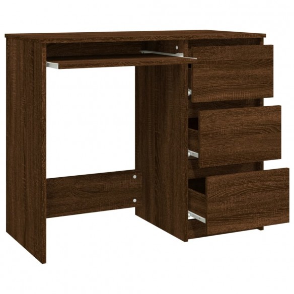 Bureau Chêne marron 90x45x76 cm Bois d'ingénierie