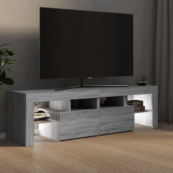 Meuble TV avec lumières LED Sonoma gris 140x36,5x40 cm