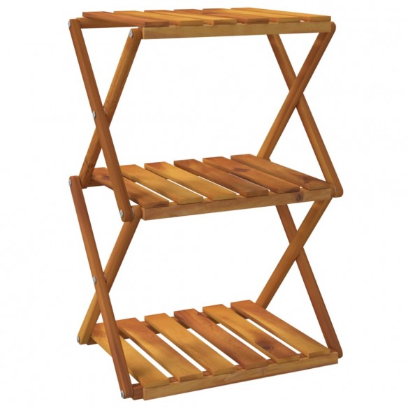 Étagère pliable à 3 niveaux Marron 43x31x63 cm Bois d'acacia