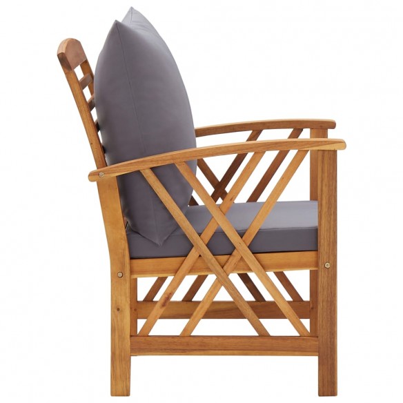 Chaises de jardin avec coussins 2 pcs Bois d'acacia massif