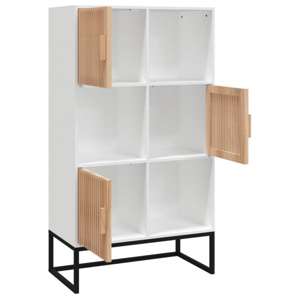 Buffet haut blanc 70x35x125 cm bois d'ingénierie