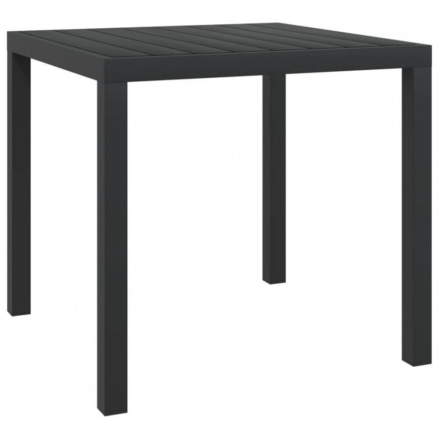 Table de jardin Noir 80 x 80 x 74 cm Aluminium et WPC