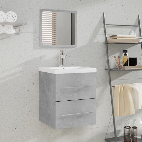 Armoire de salle de bain avec miroir Gris béton 41x38,5x48 cm