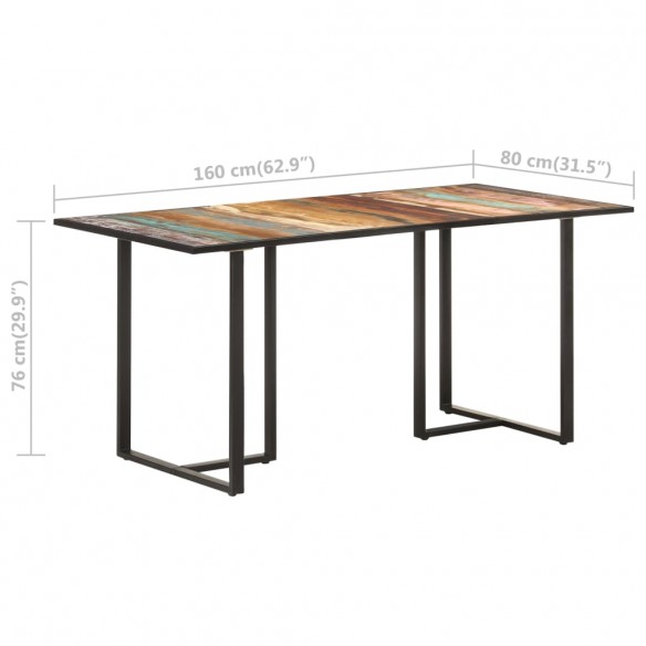 Table de salle à manger 160 cm Bois de récupération massif