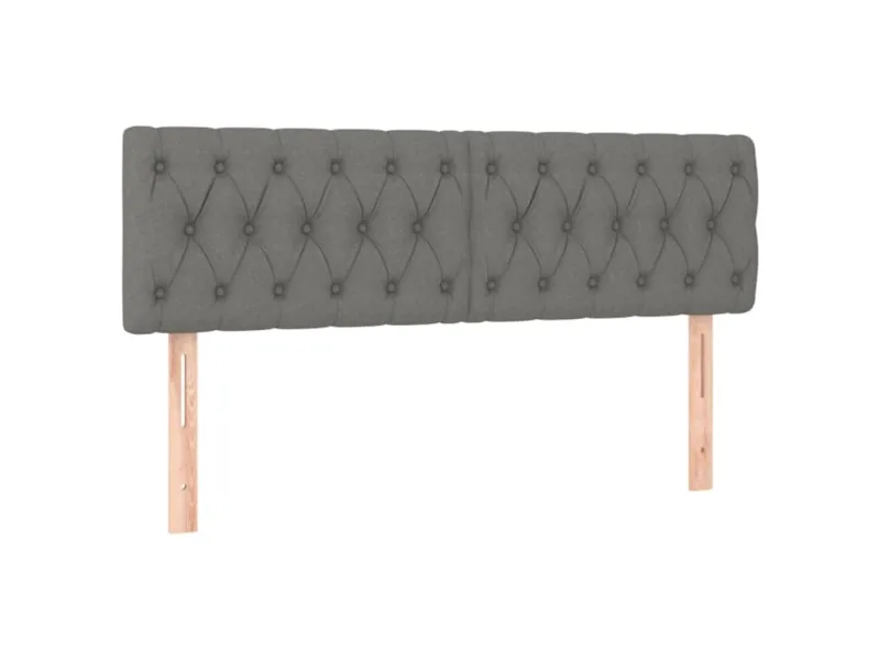 cadre de lit avec matelas Gris foncé 140x200cm Tissu