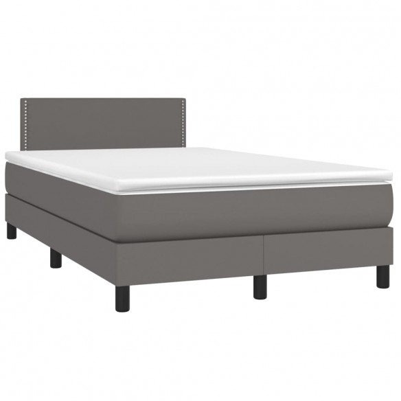 Cadre de lit avec matelas Gris 120x200 cm Similicuir