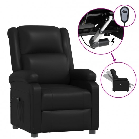 Fauteuil inclinable électrique Noir Similicuir