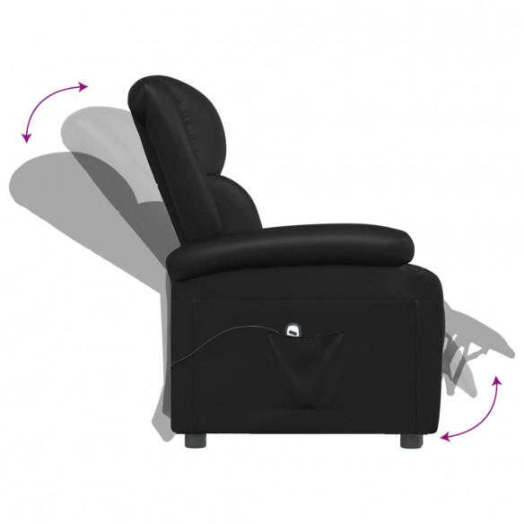 Fauteuil inclinable électrique Noir Similicuir