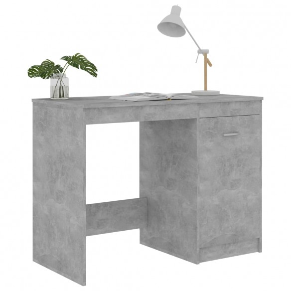 Bureau Gris béton 100x50x76 cm Bois d'ingénierie